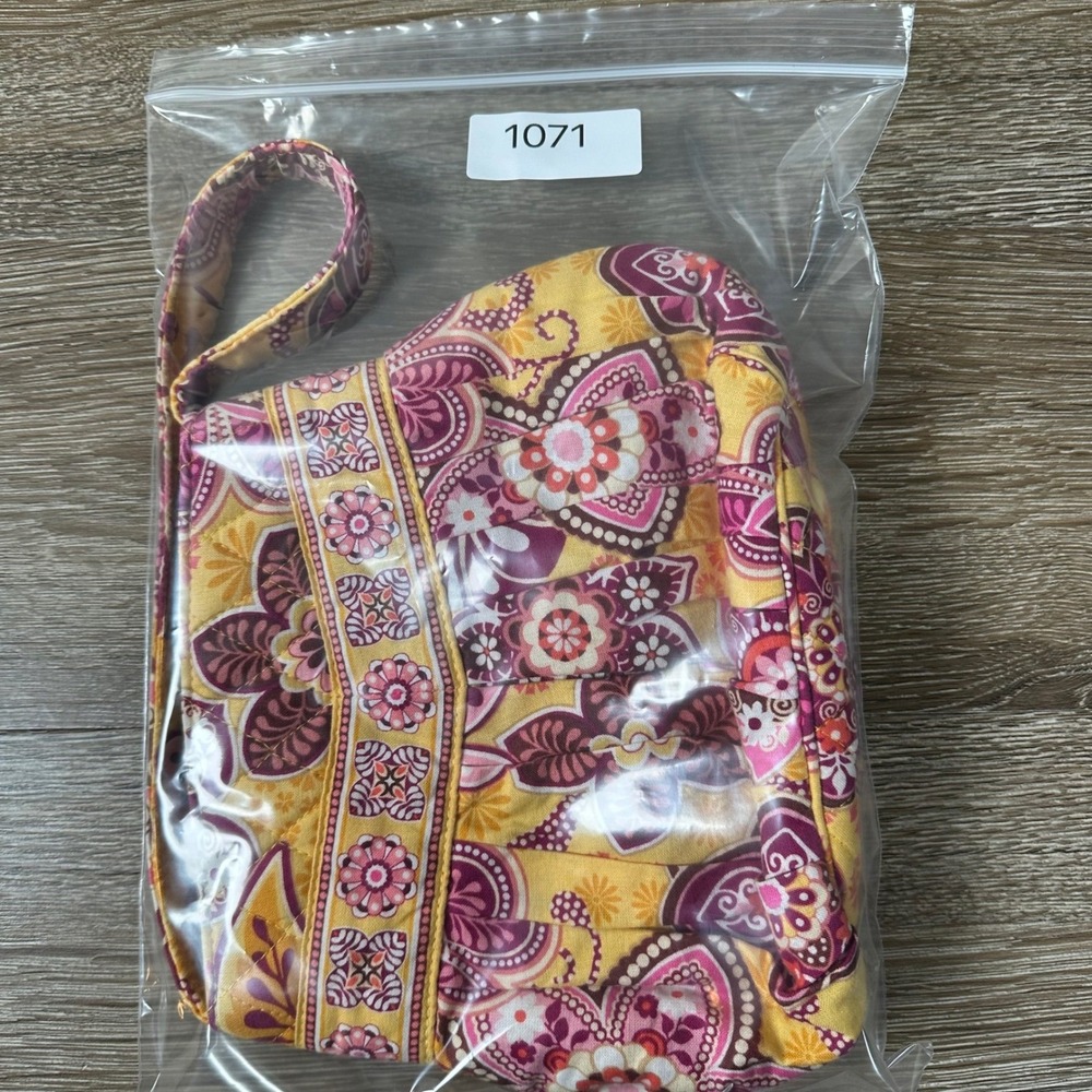 Vera Bradley Bali Gold Small Shoulder Bag Retired Floral Paisley Purse - Picture 7 of 7
